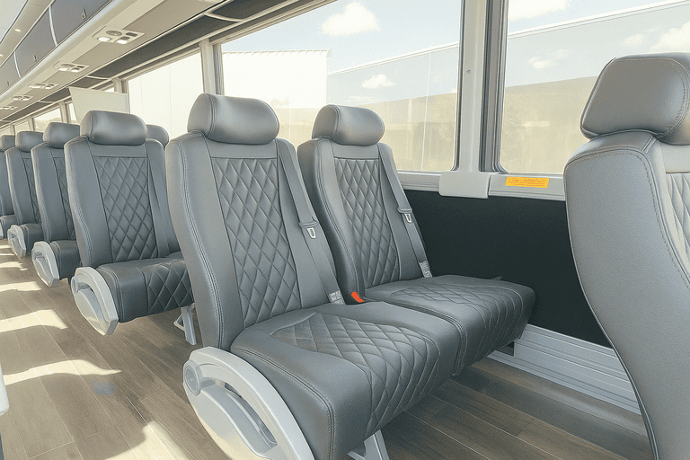 interior of Coach Bus Napa charter bus