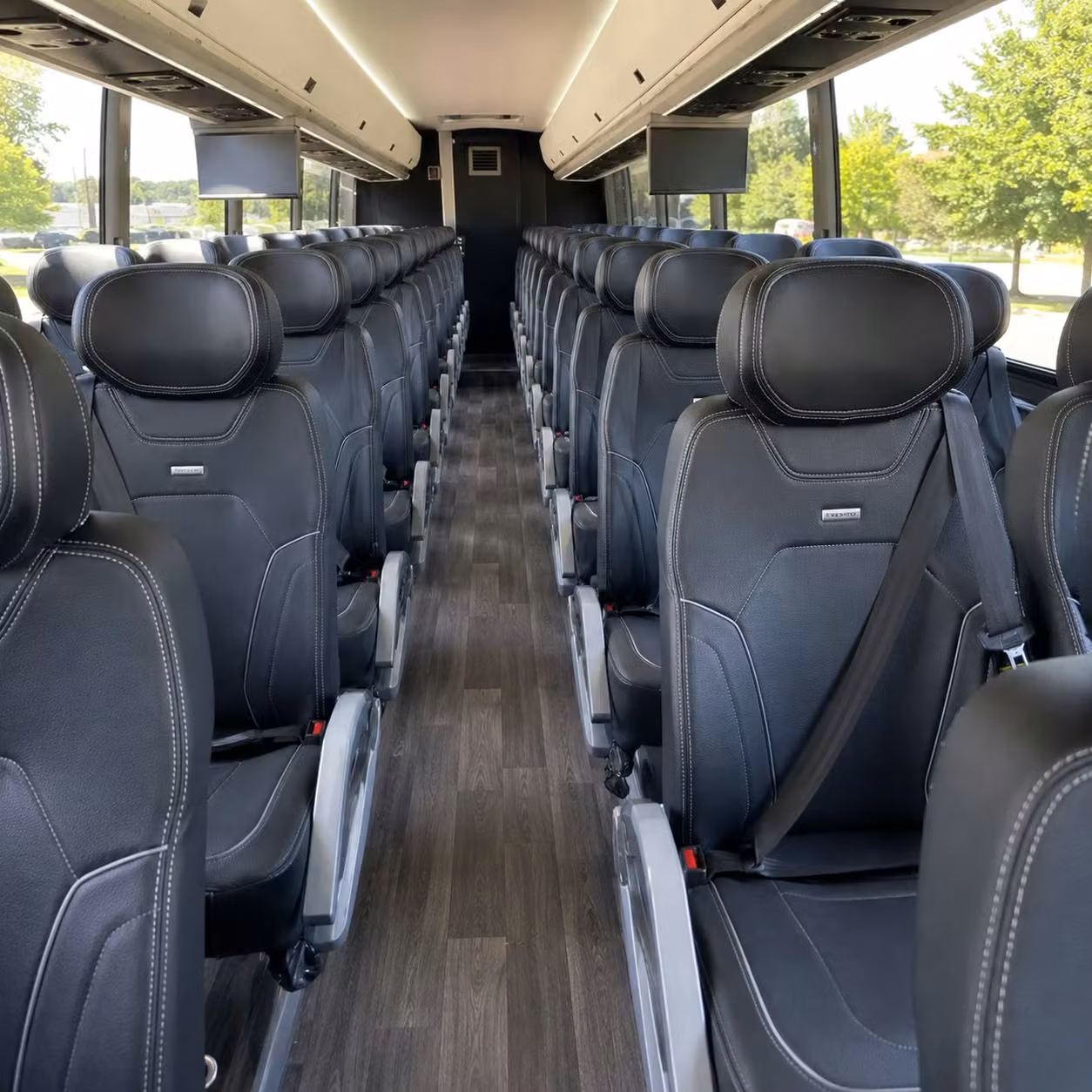 56 passenger charter bus inside