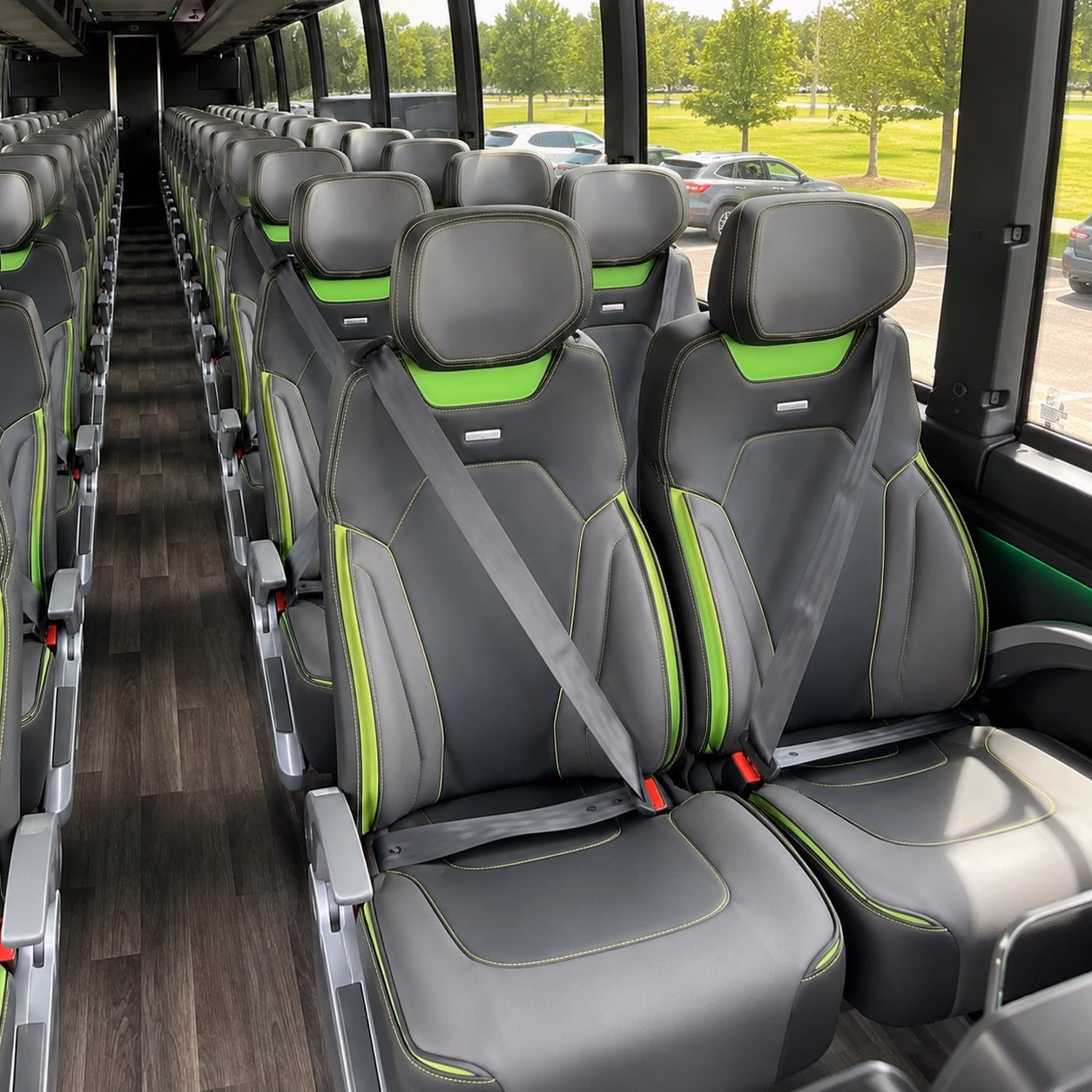 napa charter bus rental interior